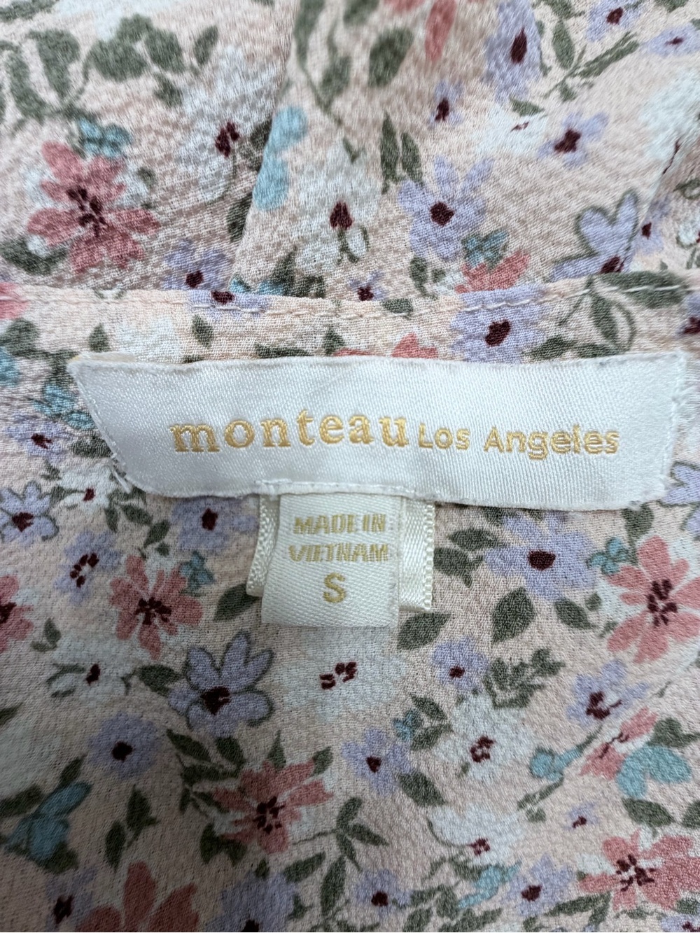 Monteau LA Floral Tiered Midi Dress Small Boho Cottagecore - Picture 4 of 8